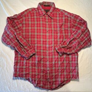 Alexander Julian Colours Red Plaid Long Sleeve Button Up Shirt Men’s Large